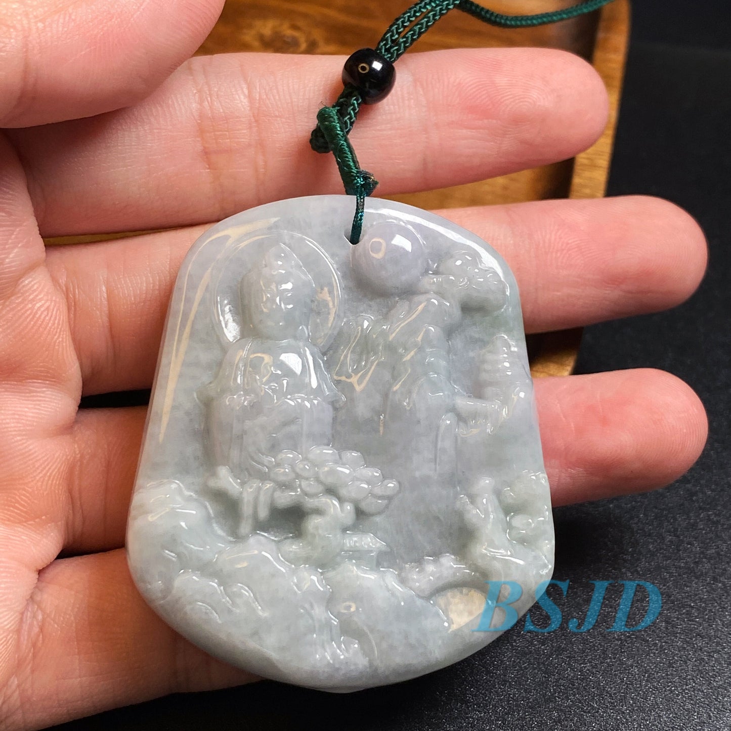 Wholesale KWAN YIN Guanyin Natural Grade A Jade ICE Jadeite Myanmar Jadeite Pendant necklace Buddha Statue carving