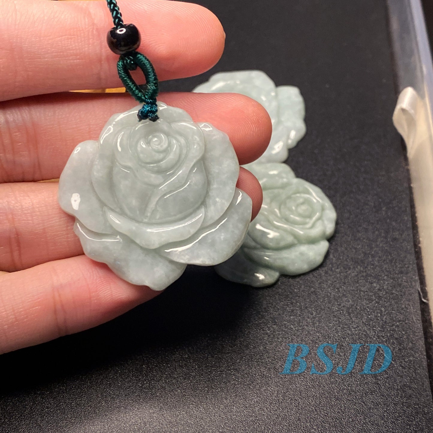 Wholesale Rose flowers Grade A Jade White Green jadeite Beads Flower pendant Type A jade Ice Myanmar Jadeite DIY necklace earrings gift