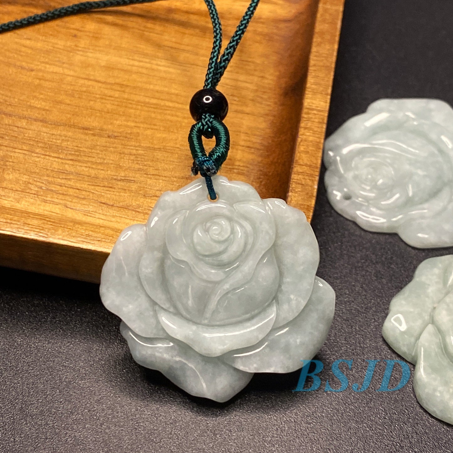 Wholesale Rose flowers Grade A Jade White Green jadeite Beads Flower pendant Type A jade Ice Myanmar Jadeite DIY necklace earrings gift