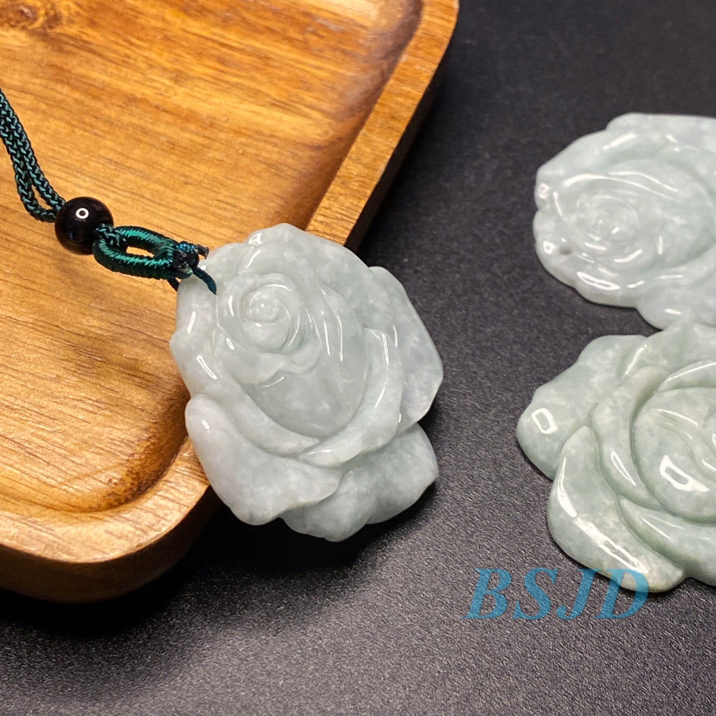 Wholesale Rose flowers Grade A Jade White Green jadeite Beads Flower pendant Type A jade Ice Myanmar Jadeite DIY necklace earrings gift