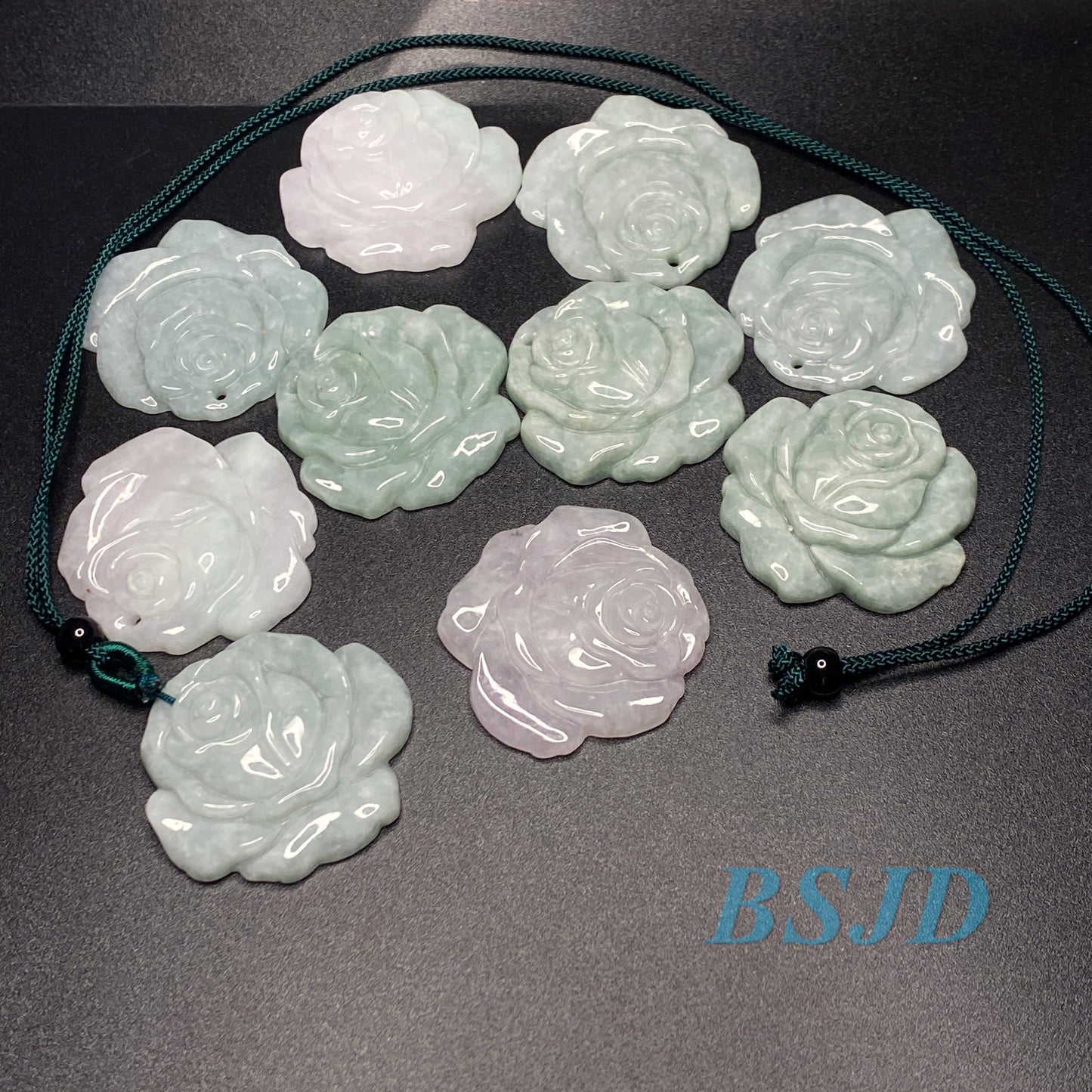 Wholesale Rose flowers Grade A Jade White Green jadeite Beads Flower pendant Type A jade Ice Myanmar Jadeite DIY necklace earrings gift