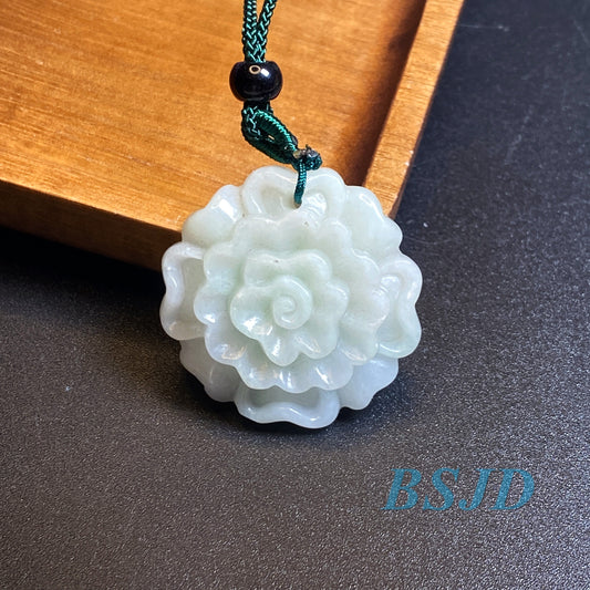 Wholesale flowers Grade A Jade White Green jadeite Beads Flower pendant Type A jade Ice Myanmar Jadeite DIY necklace earrings gift