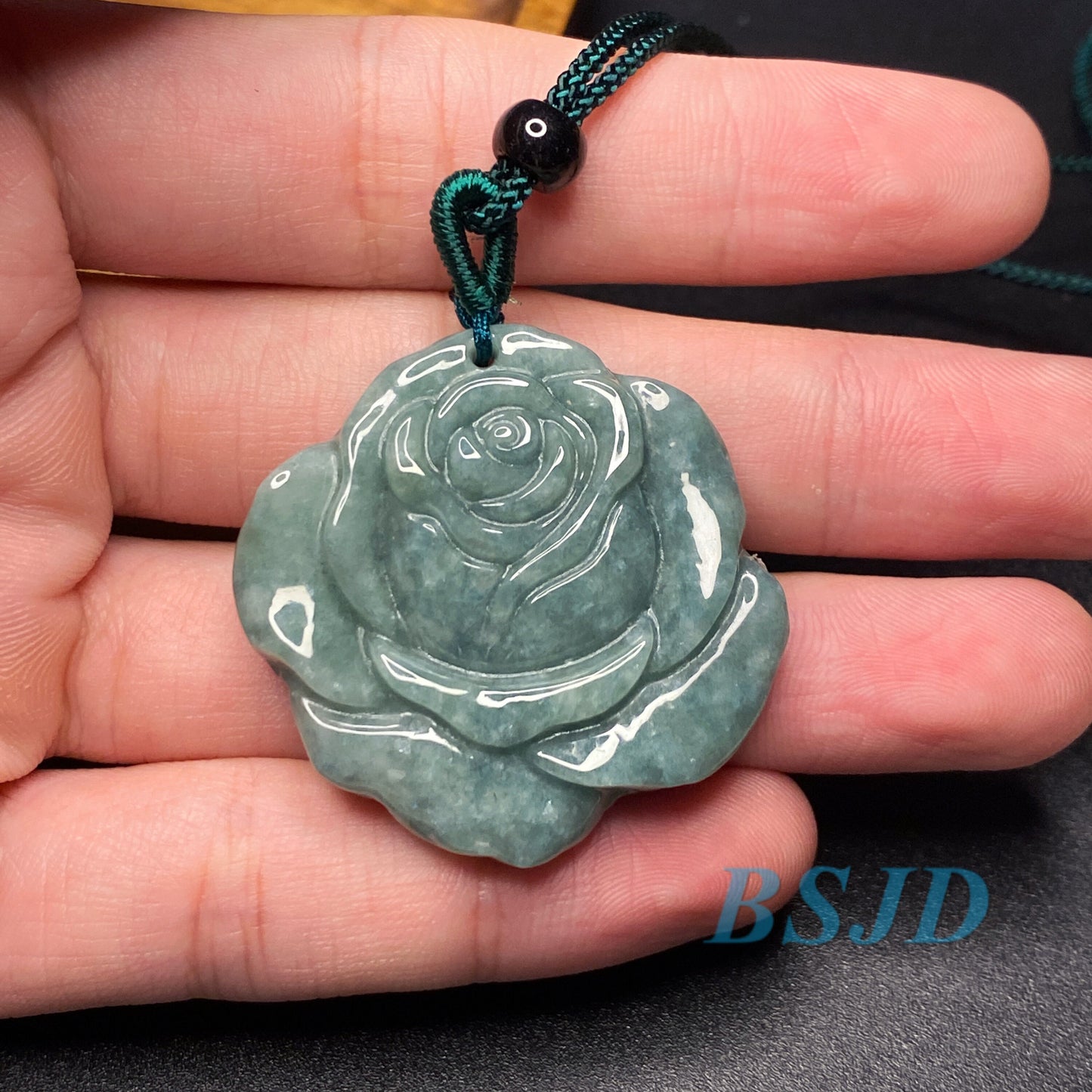 Wholesale Rose flowers Grade A Jade Green jadeite Beads Flower pendant Type A jade Ice Myanmar Jadeite DIY necklace earrings gift