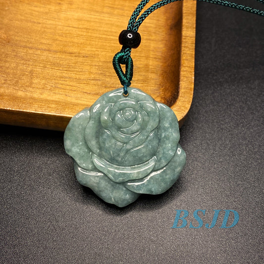 Wholesale Rose flowers Grade A Jade Green jadeite Beads Flower pendant Type A jade Ice Myanmar Jadeite DIY necklace earrings gift