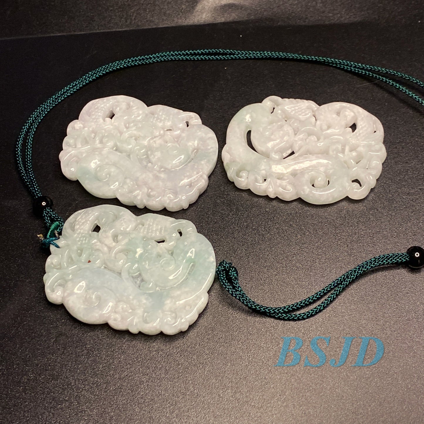 1 STÜCK Vintage Grade A Natürlicher Drache und Phönix Grüner Jade ICE Jadeit Chinesischer Valentinstag Anhänger Le Retro Hochzeitstag Geschenk