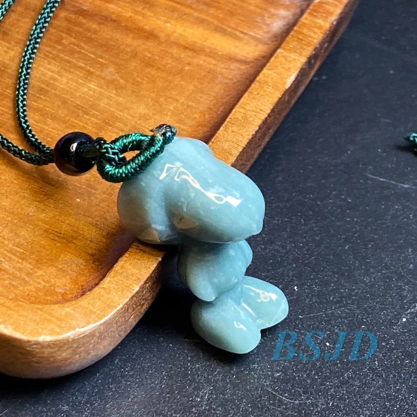 Natural Black Jadeite 3D Cute Puppy Snoopy Guatemalan jadeite cartoon earrings Grade A jade DIY pendant kid jade gift