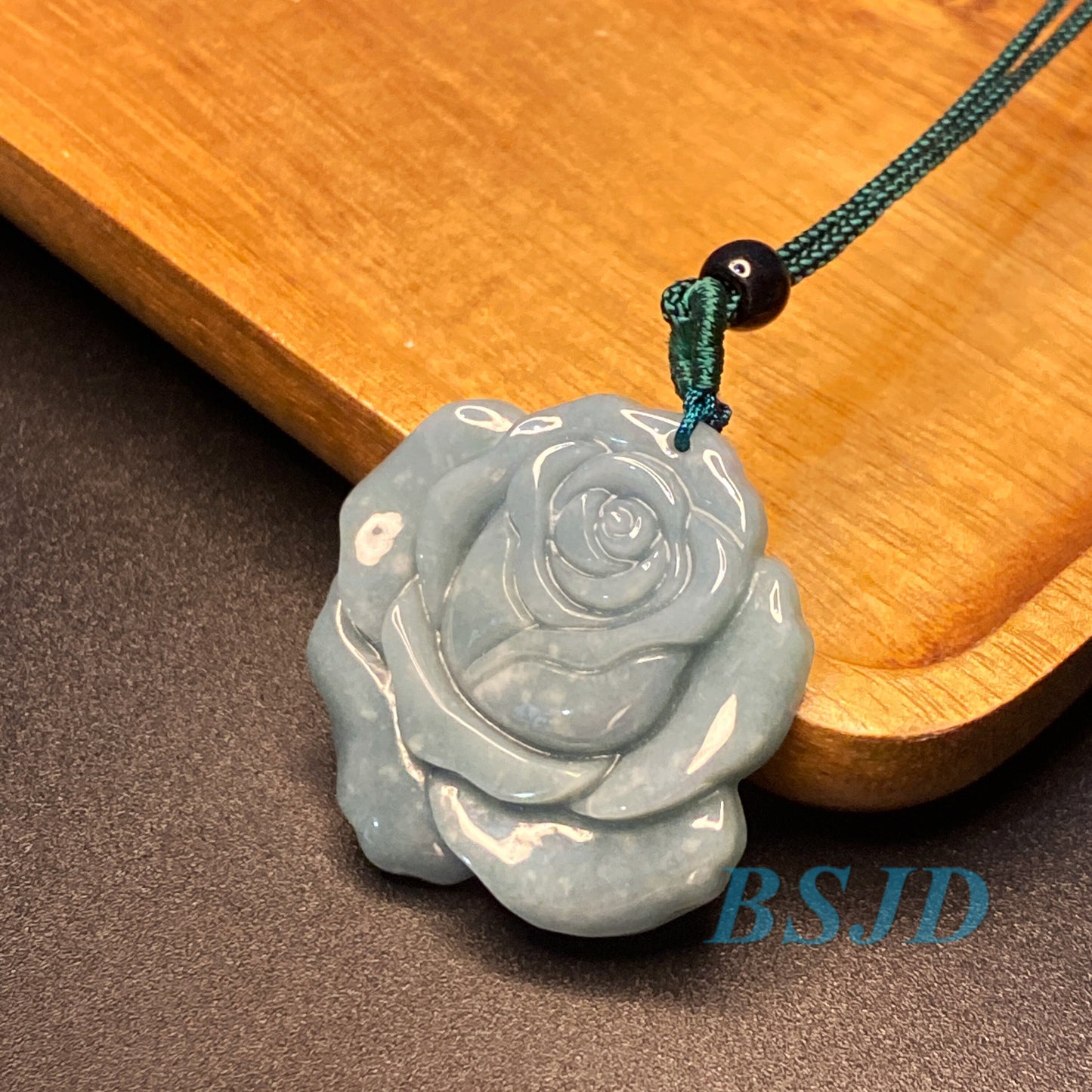 Wholesale Rose flowers Grade A Jade BLUE  jadeite Beads Flower pendant Type A jade Ice Myanmar Jadeite DIY necklace earrings gift