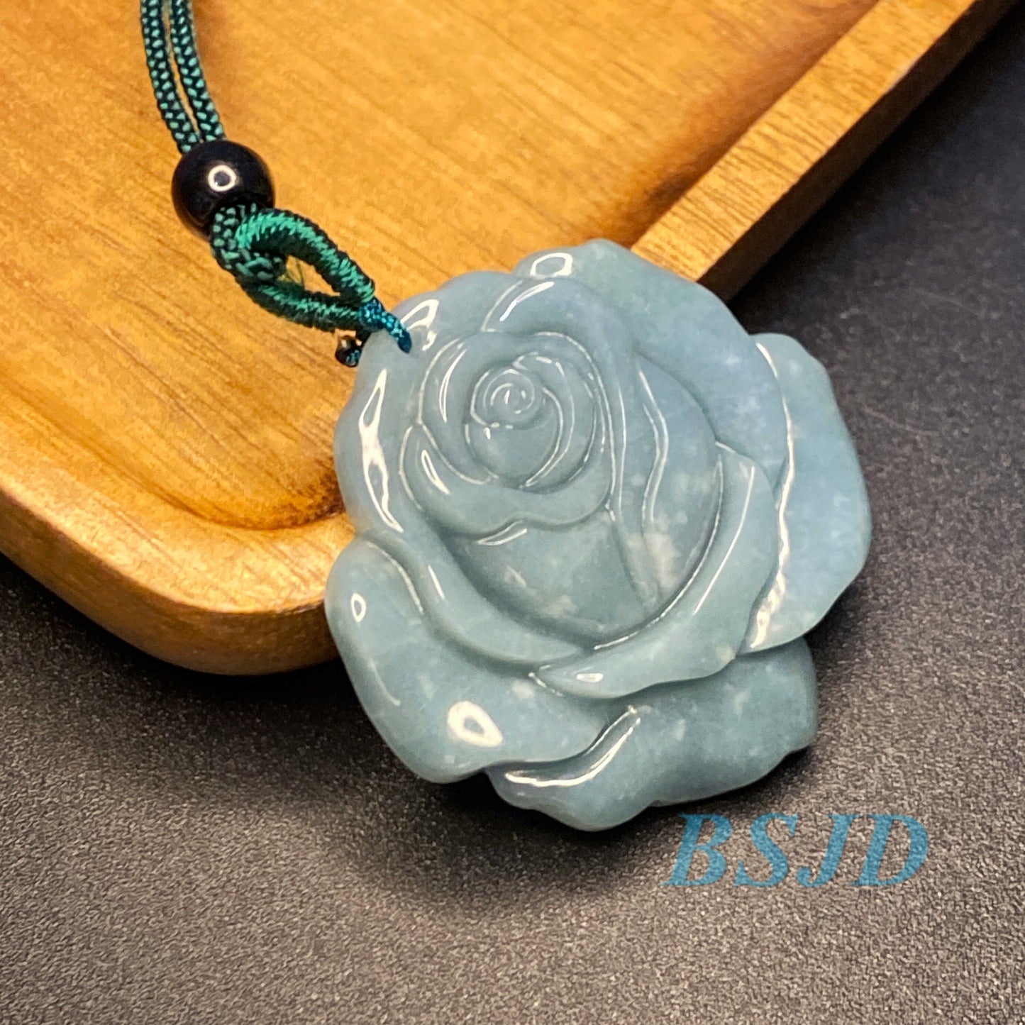 Wholesale Rose flowers Grade A Jade BLUE  jadeite Beads Flower pendant Type A jade Ice Myanmar Jadeite DIY necklace earrings gift