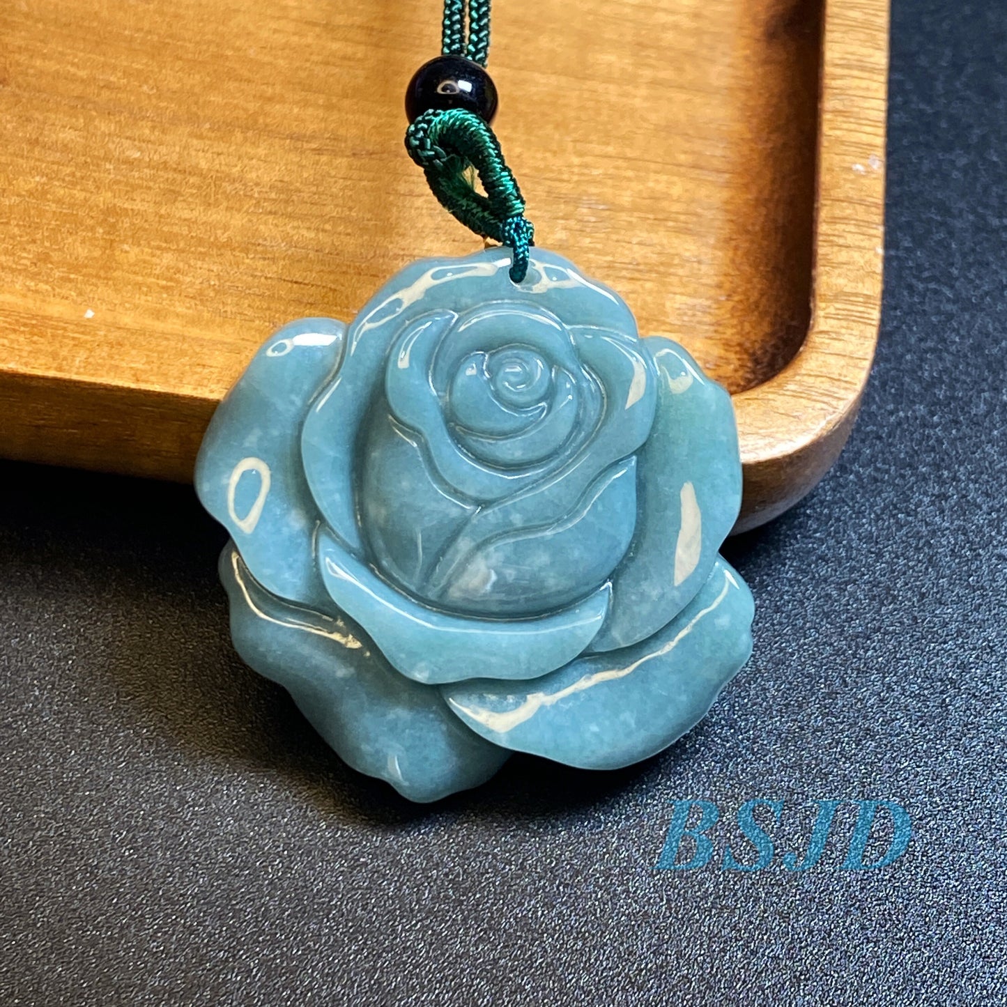 Wholesale Rose flowers Grade A Jade BLUE  jadeite Beads Flower pendant Type A jade Ice Myanmar Jadeite DIY necklace earrings gift