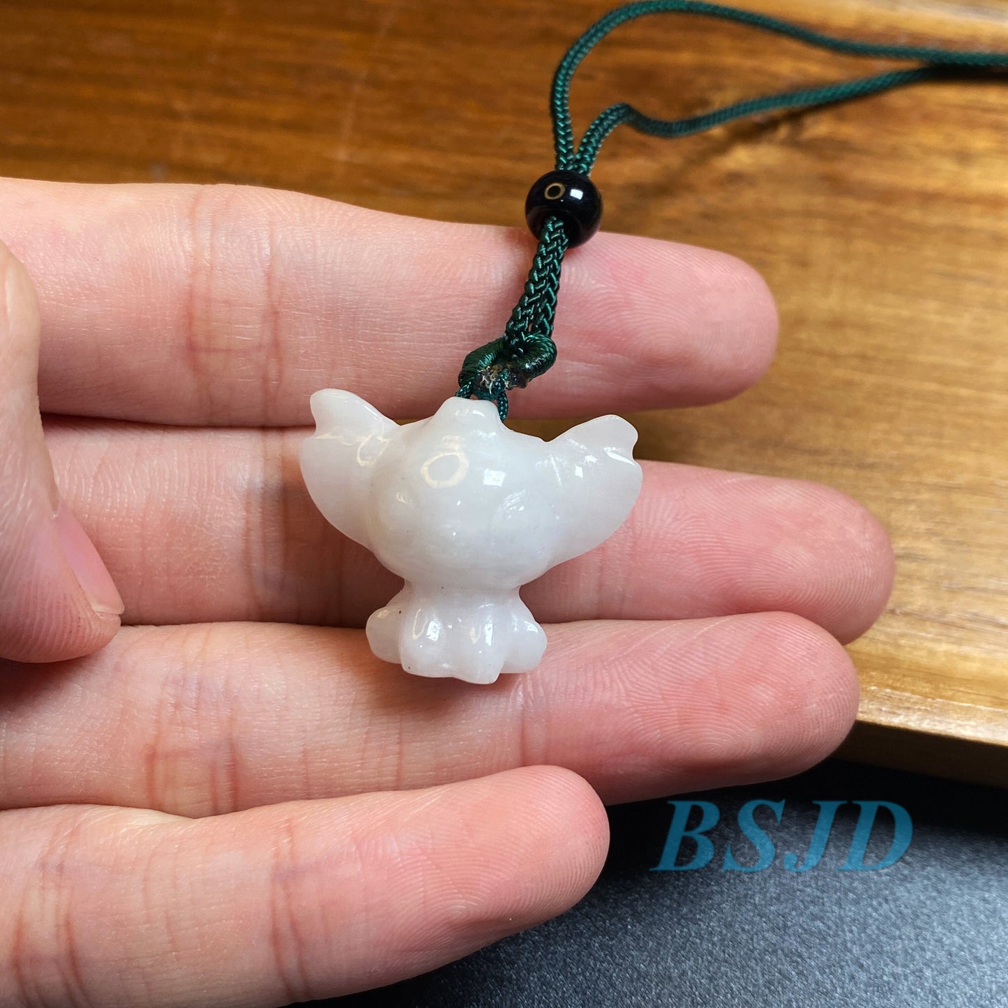 Natural White Black WHITE Grade A Jade  Jadeite 3d cartoon Stitch earrings  bead hand Carved Myanmar jade Pendant necklace jade gift