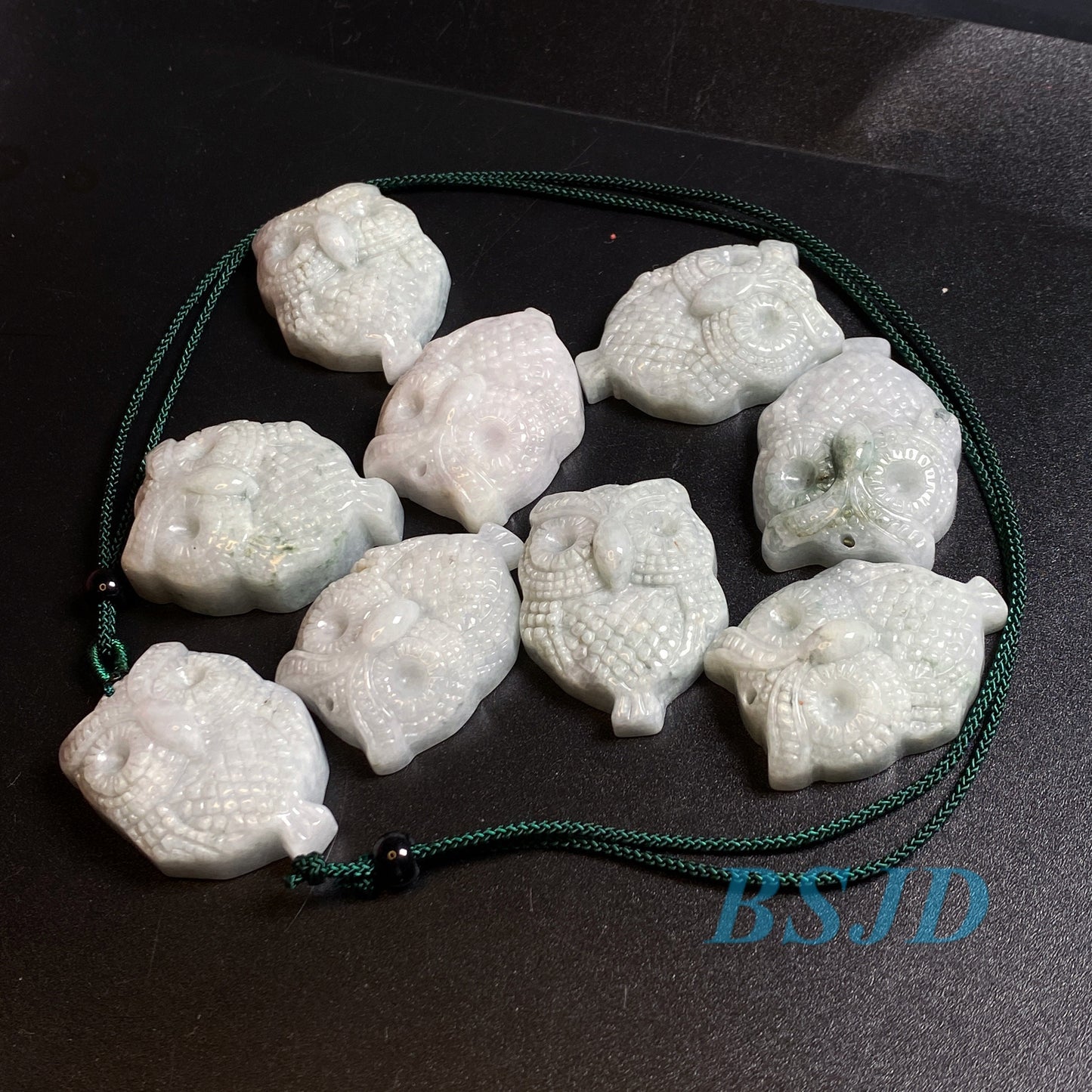 Wholesale Lucky night owl Natural Grade A Jade Myanmar Jadeite pendant Burma jade beads  Dream catchers DIY Jewelry gift