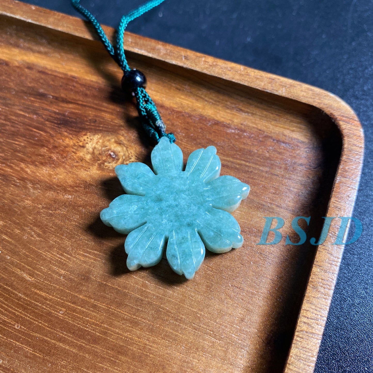 Grade A Jade Burma  Jadeite man men's pendant Flower Sun necklace Jade gift