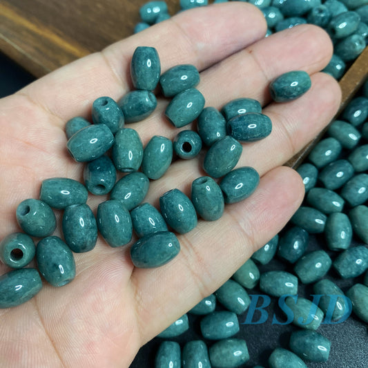 Natural Cute oval Guatemalan jadeite Light Translucent Blue Grade A jade  DIY Earrings beads Guatemala jade pendant bead