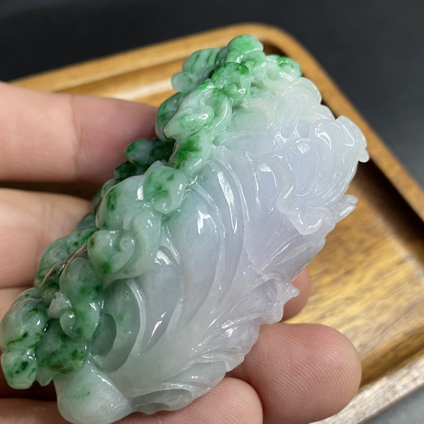 Hot green 白菜（百财）cabbage stone Natural Grade A Jade ICE Jadeite Myanmar jade hang necklace