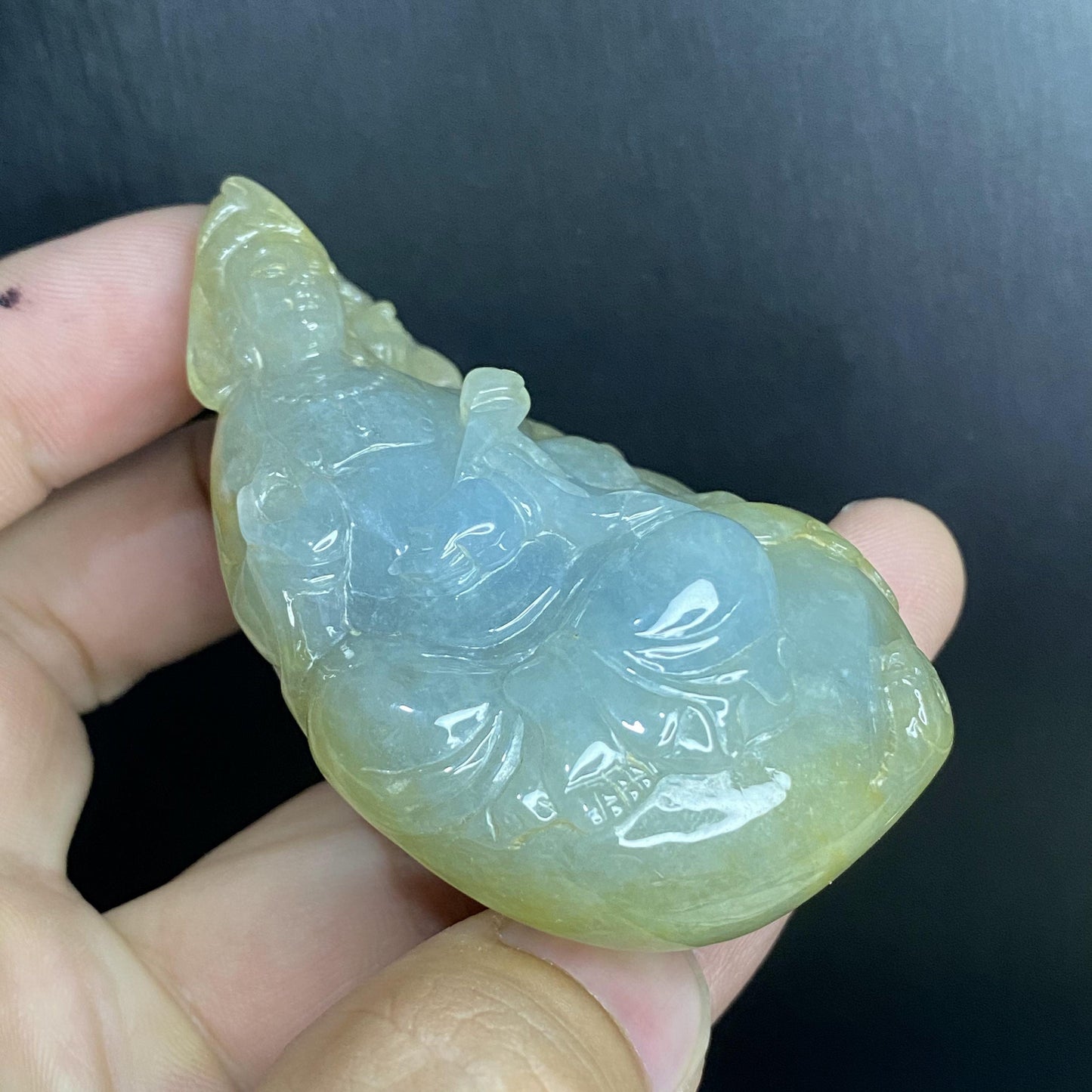 Journey to the West Transparent Jadeite stone Natural Grade A Jade ICE Jadeite Myanmar jade hang 西游记孙悟空观音菩萨取西经