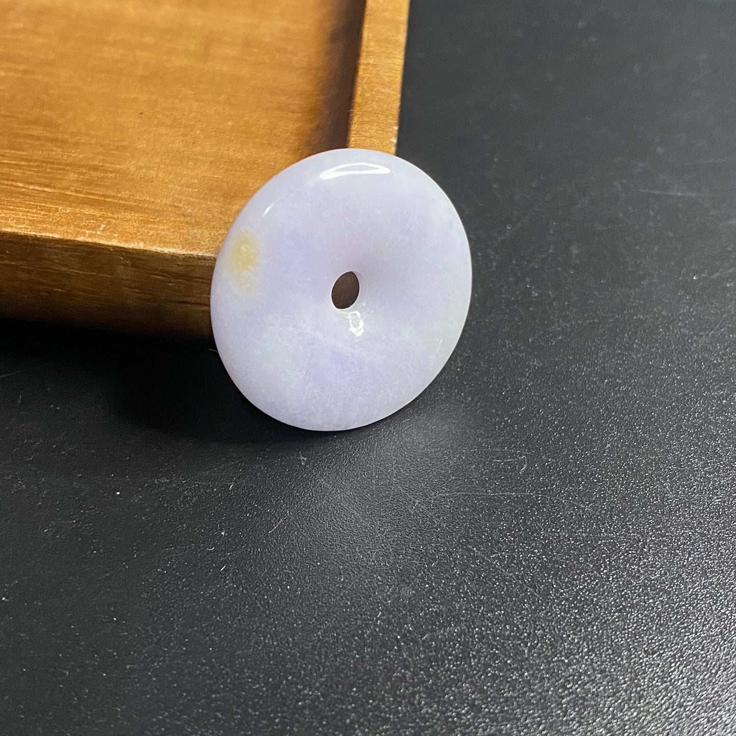 Donut Natural  lavender Grade A Jade Ice burma Jadeite Lady pendant necklace BEADS Anhänger Gemstone Kid baby Жадеит jadéite Flat 翡翠 平安扣