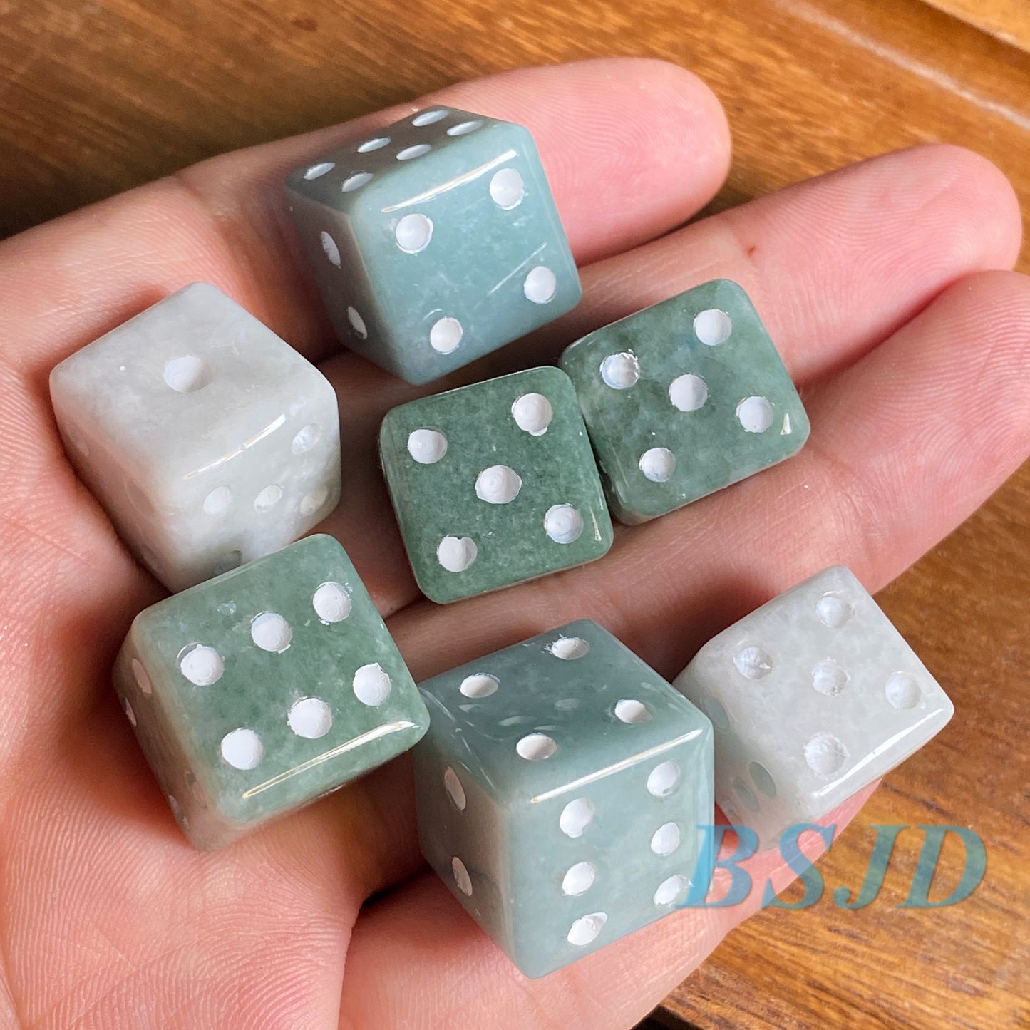 3 color Dice Natural Grade A Jade Jadeite 3d Square no hole bead hand Carved Myanmar jade Pendant necklace jade gift