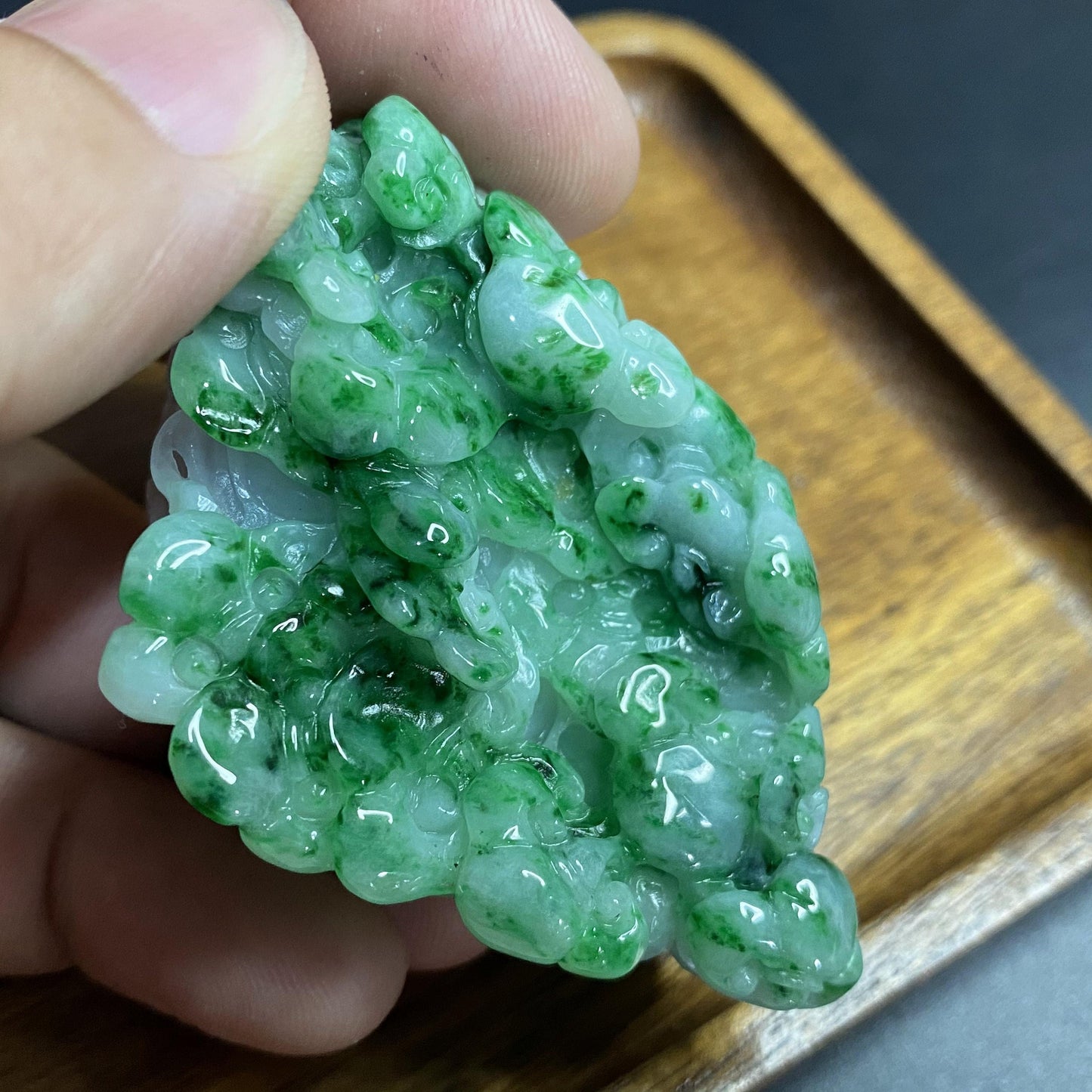 Hot green 白菜（百财）cabbage stone Natural Grade A Jade ICE Jadeite Myanmar jade hang necklace