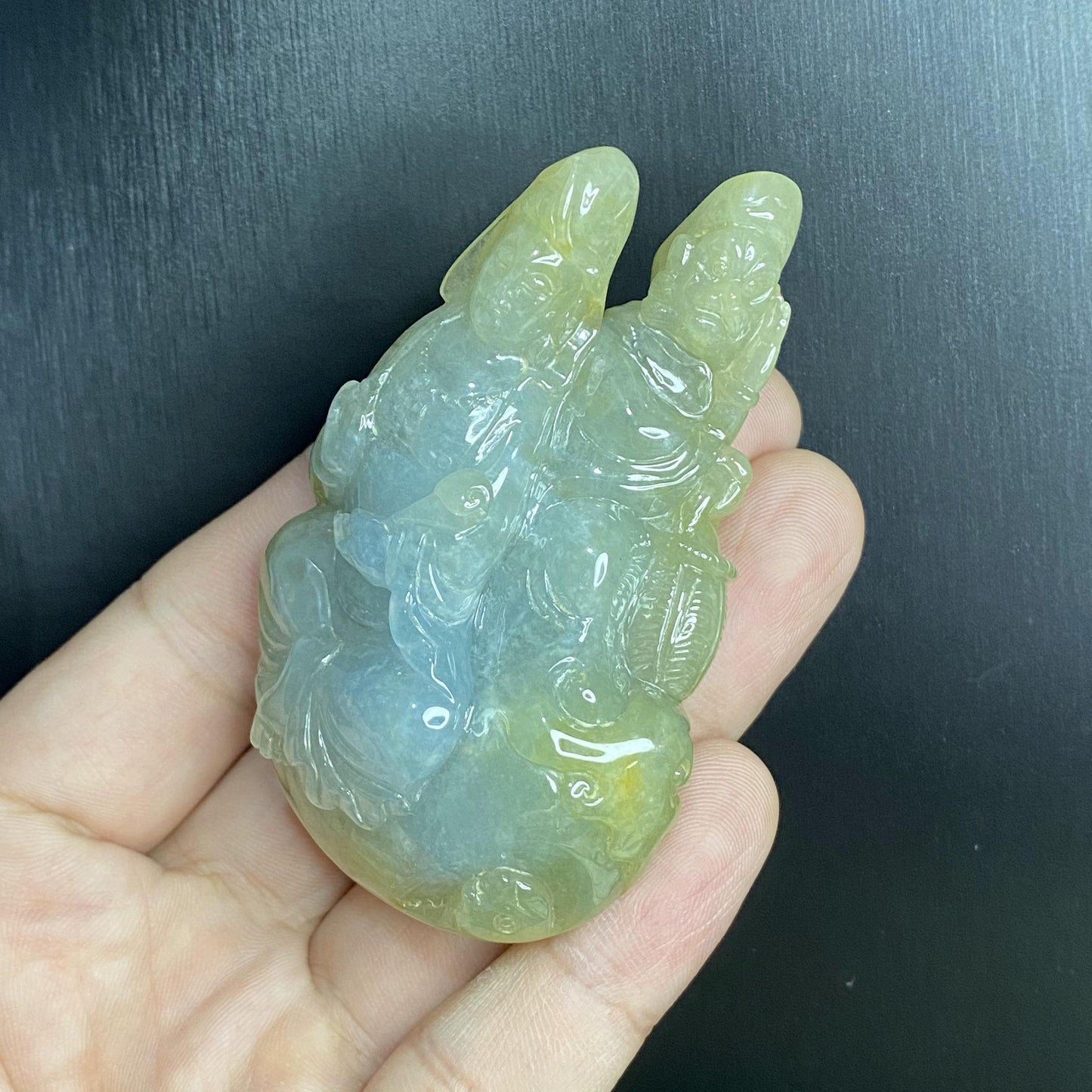 Journey to the West Transparent Jadeite stone Natural Grade A Jade ICE Jadeite Myanmar jade hang 西游记孙悟空观音菩萨取西经