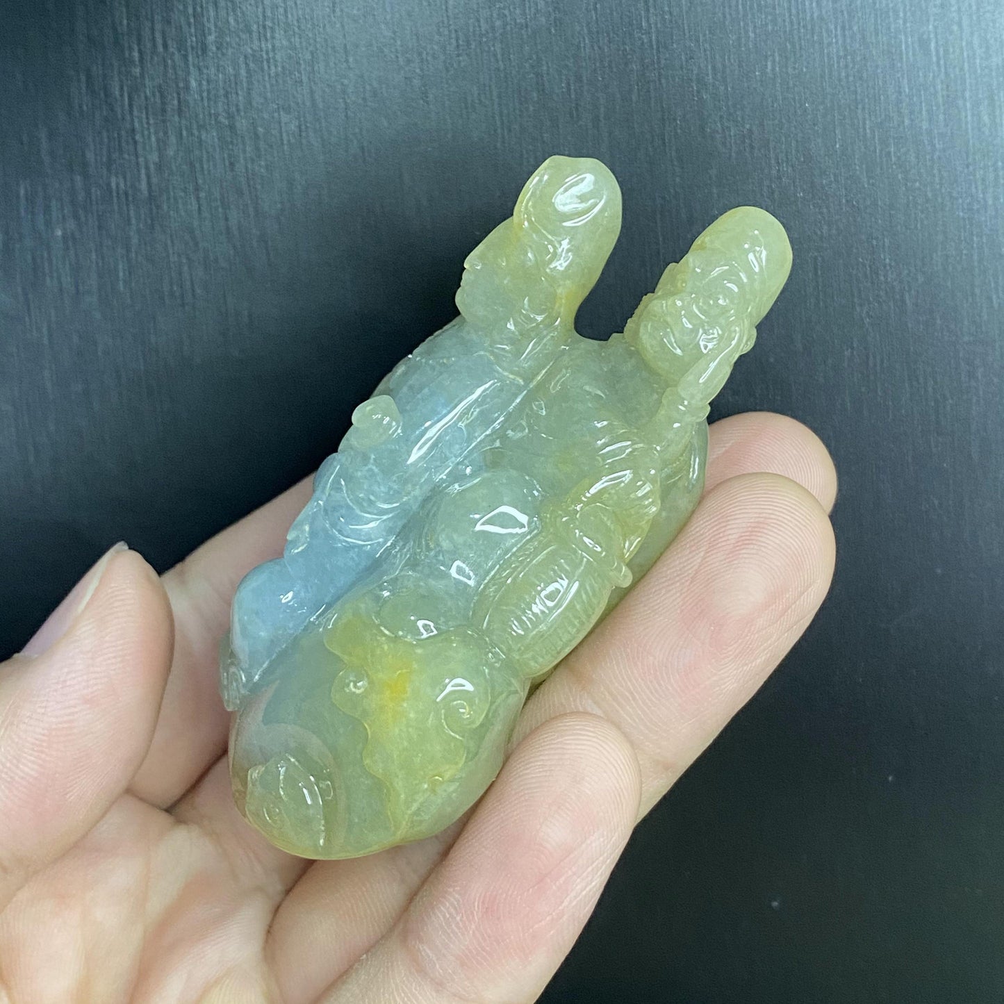 Journey to the West Transparent Jadeite stone Natural Grade A Jade ICE Jadeite Myanmar jade hang 西游记孙悟空观音菩萨取西经