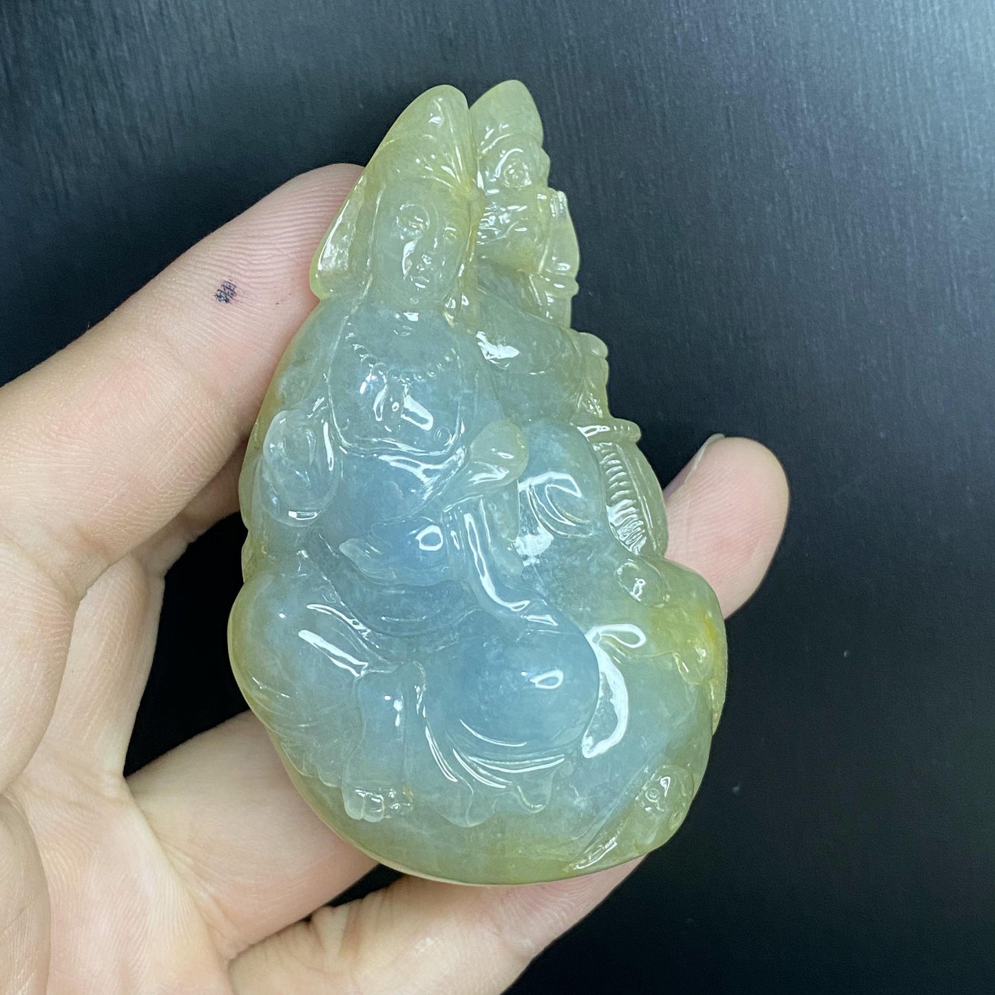 Journey to the West Transparent Jadeite stone Natural Grade A Jade ICE Jadeite Myanmar jade hang 西游记孙悟空观音菩萨取西经