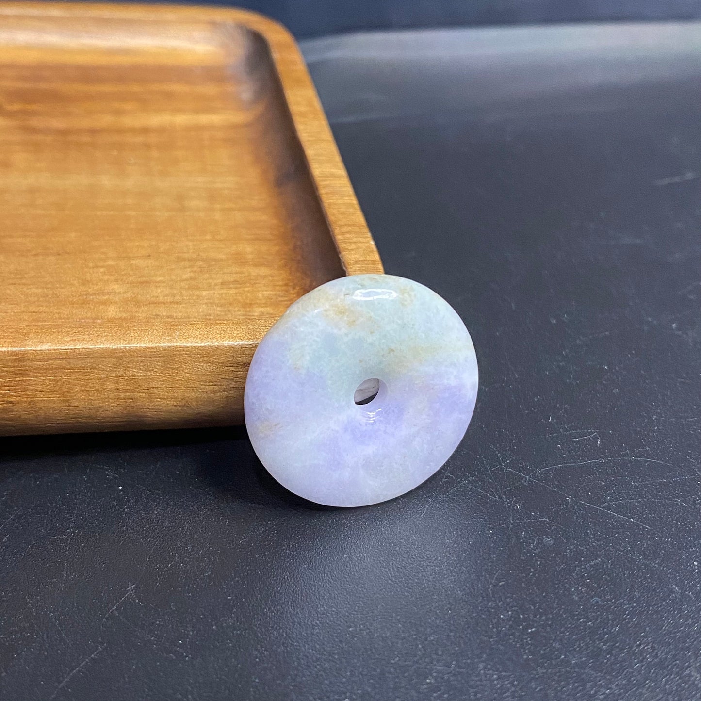 Donut Natural  lavender Grade A Jade Ice burma Jadeite Lady pendant necklace BEADS Anhänger Gemstone Kid baby Жадеит jadéite Flat 翡翠 平安扣