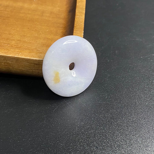 Donut Natural  lavender Grade A Jade Ice burma Jadeite Lady pendant necklace BEADS Anhänger Gemstone Kid baby Жадеит jadéite Flat 翡翠 平安扣