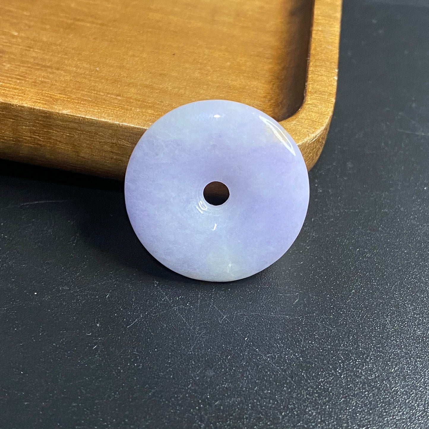 Donut Natural  lavender Grade A Jade Ice burma Jadeite Lady pendant necklace BEADS Anhänger Gemstone Kid baby Жадеит jadéite Flat 翡翠 平安扣