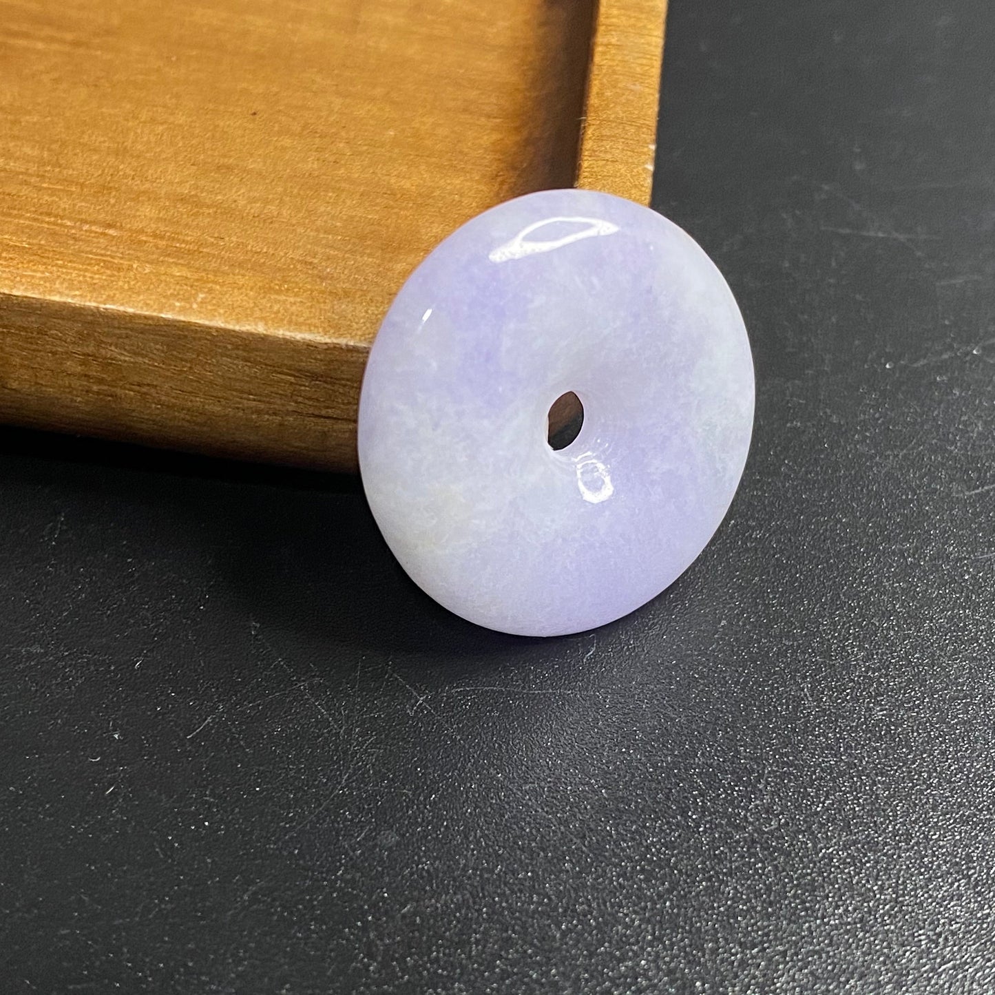 Donut Natural  lavender Grade A Jade Ice burma Jadeite Lady pendant necklace BEADS Anhänger Gemstone Kid baby Жадеит jadéite Flat 翡翠 平安扣