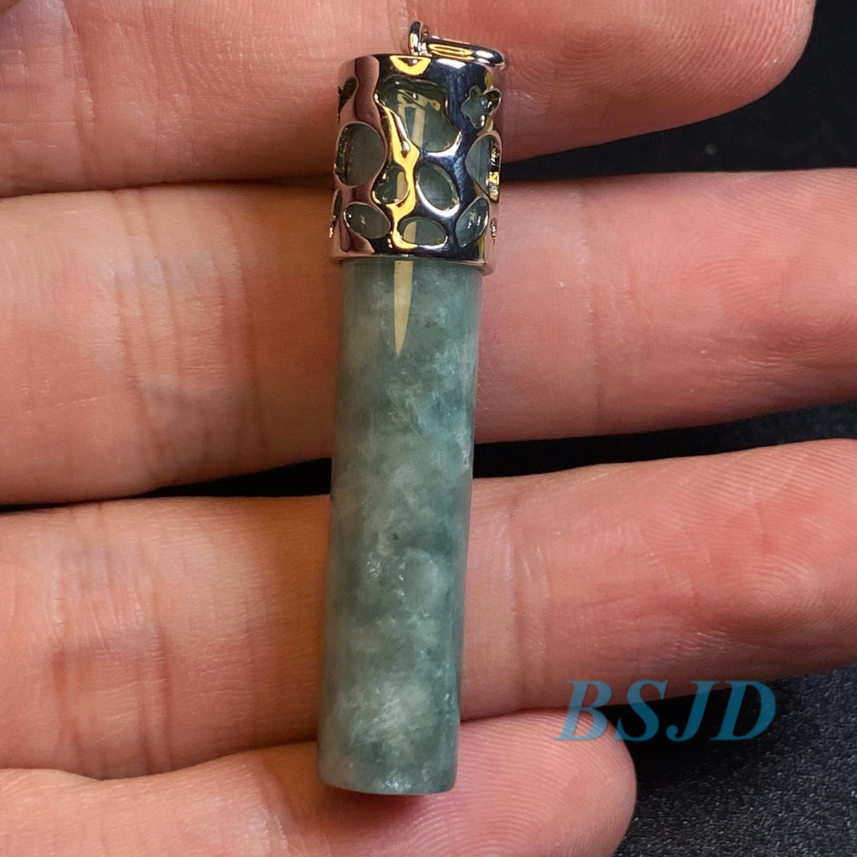 Crown cylinder Guatemala Jadeite Blue Grade A Jade rings Beads Jewelry DIY Earrings With S925 chain Guatemalan Jade supplies