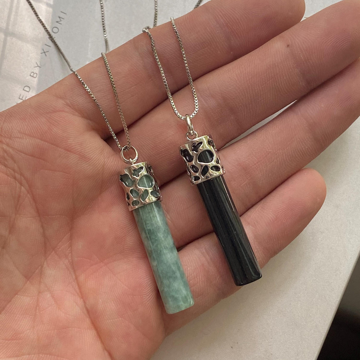 Crown cylinder Guatemala Jadeite Blue Grade A Jade rings Beads Jewelry DIY Earrings With S925 chain Guatemalan Jade supplies
