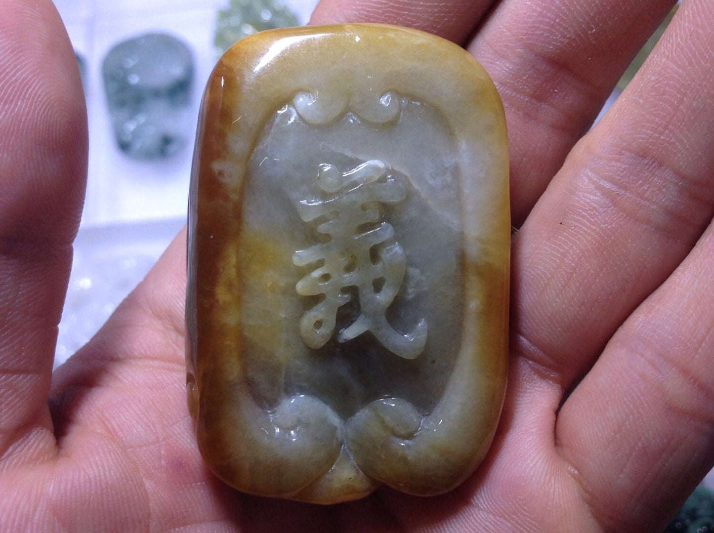 certified type A Jadeite jade pendant nature red pendant crave guangong 天然红翡关公