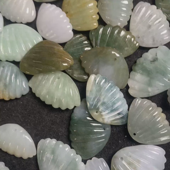 Wholesale Grade A Jade Burma jadeite Beads pearl Shell bead Type A jade Ice Myanmar Jadeite conch pendant  DIY necklace earrings