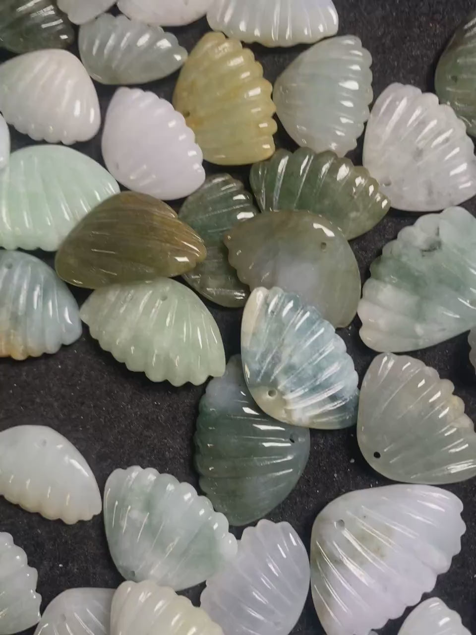 Wholesale Grade A Jade Burma jadeite Beads pearl Shell bead Type A jade Ice Myanmar Jadeite conch pendant  DIY necklace earrings