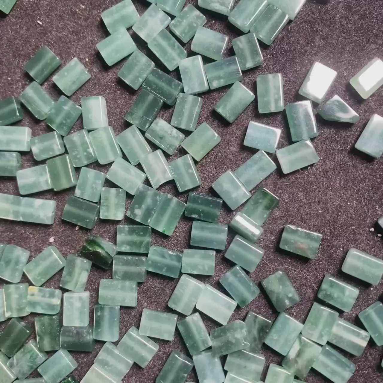 Bead Cuboid Natural Guatemalan jadeite Light Translucent Blue Grade A jade square rectangle bead DIY Earrings beads Guatemala jade gift