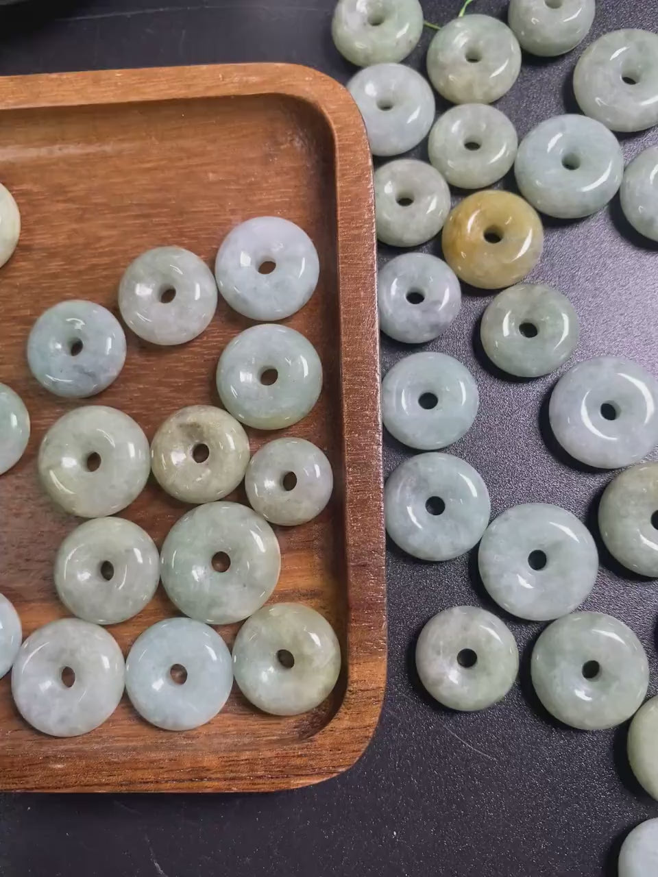 10Pcs lot Natural Green Grade A Jade ICE Jadeite donut beads Roundness DIY earrings necklace Carved spacer Jadeit baby gift