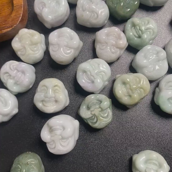 30Pcs Buddha head Shape Grade A Jade Burma jadeite Beads Myanmar Jadeite DIY jade earring , jade necklace , jadeite gift