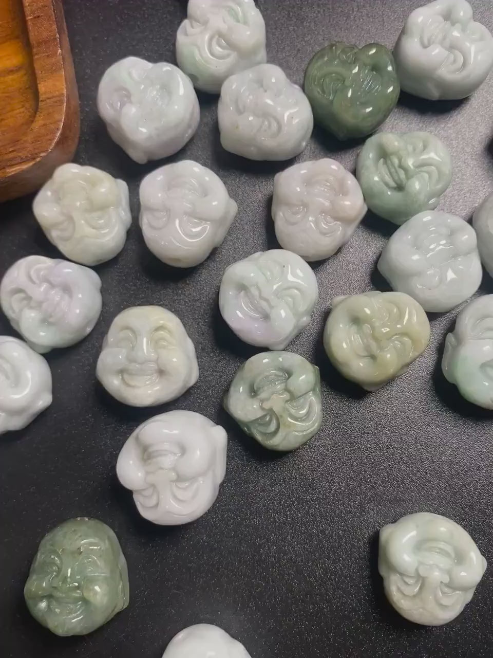 30Pcs Buddha head Shape Grade A Jade Burma jadeite Beads Myanmar Jadeite DIY jade earring , jade necklace , jadeite gift