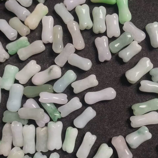 Wholesale small bone Bead Grade A Jade Natural green Jade Loose bead Burma Jadeite Beads DIY earrings drop jewelry gift