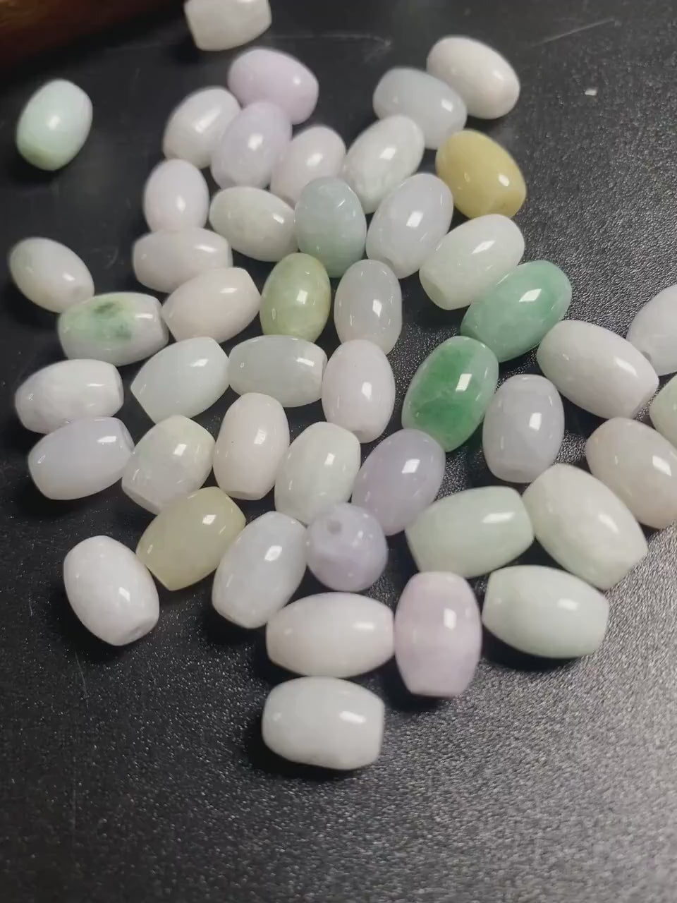 100Pcs Oval shape Grade A Jade Burma Jadeite Beads WHITE Perle DIY jade necklace earrings ,Jade barrel tube