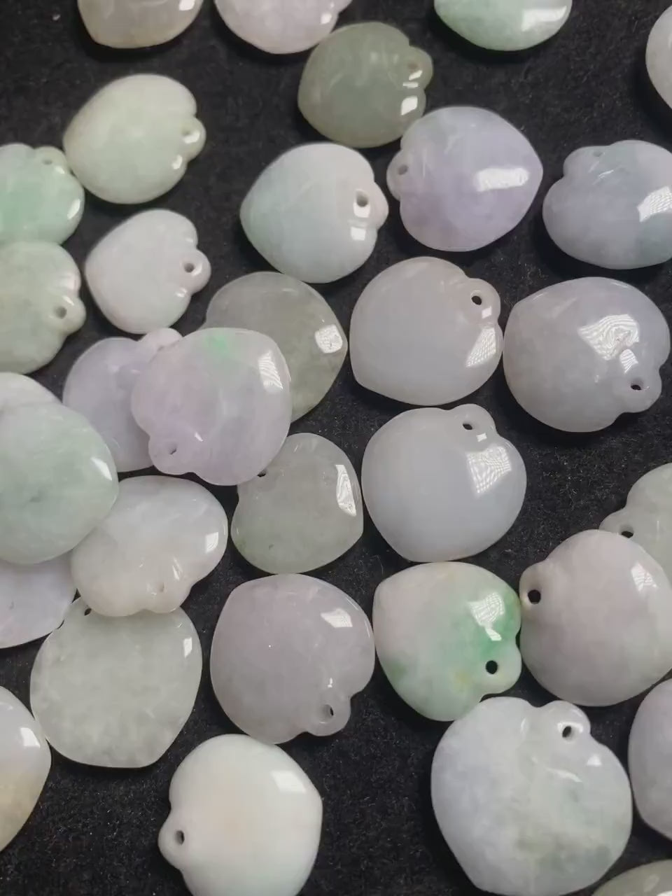 Lucky Heart Shape Grade A Jade Burma jadeite Beads Perle Green Type A jade Ice Myanmar Jadeite DIY necklace earrings