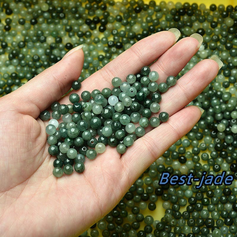 100Pcs 3mm~13mm Grade A jade Burma Jadeite Round Beads Gray jade DIY jewelry Grey jadeite bead