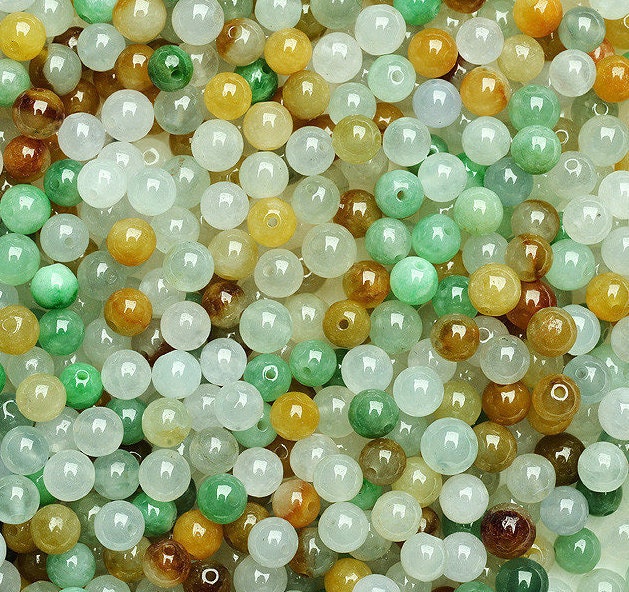 100PCS (Wholesale) 3mm~13mm Grade A ICY Jade Jadeite round Roundness Beads Ball GREEN WHITE Gray Chinese Best-jade