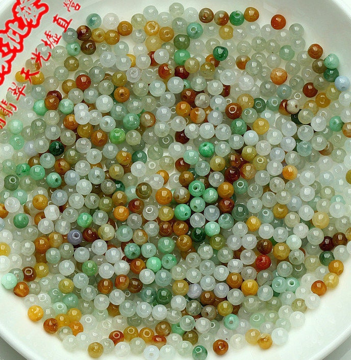 100PCS (Wholesale) 3mm~13mm Grade A ICY Jade Jadeite round Roundness Beads Ball GREEN WHITE Gray Chinese Best-jade