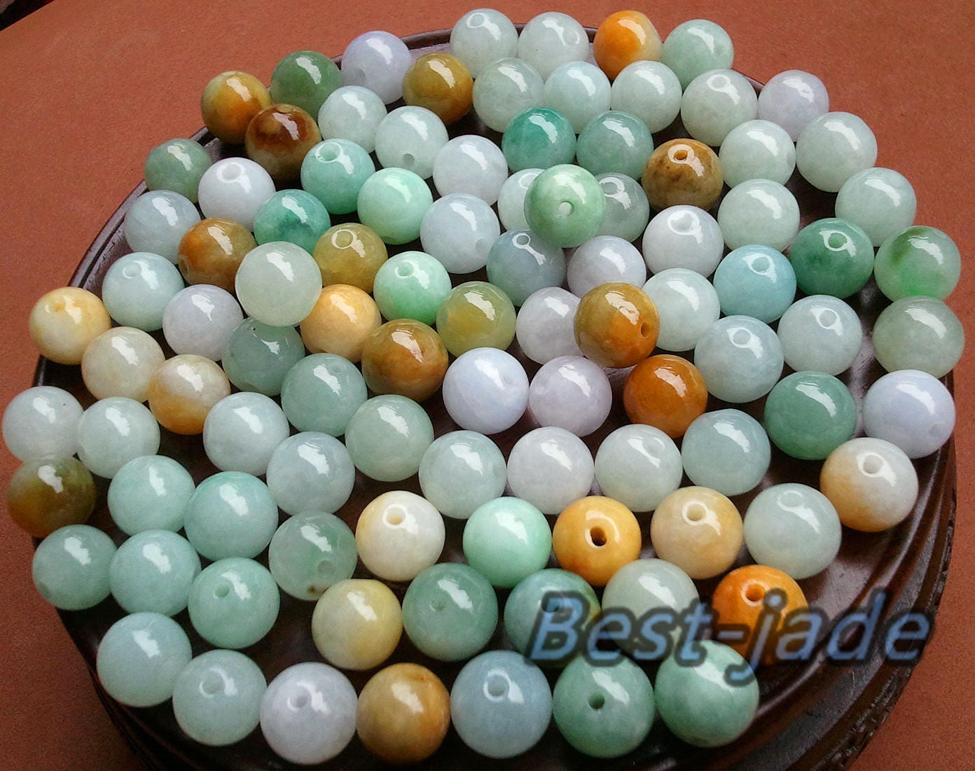 100Pcs Wholesale 3mm~13mm ICE Grade A Jade Green Yellow Jadeite Roundness Beads Ball Burma jade DIY Necklace earrings Kügelchen жемчуг капля