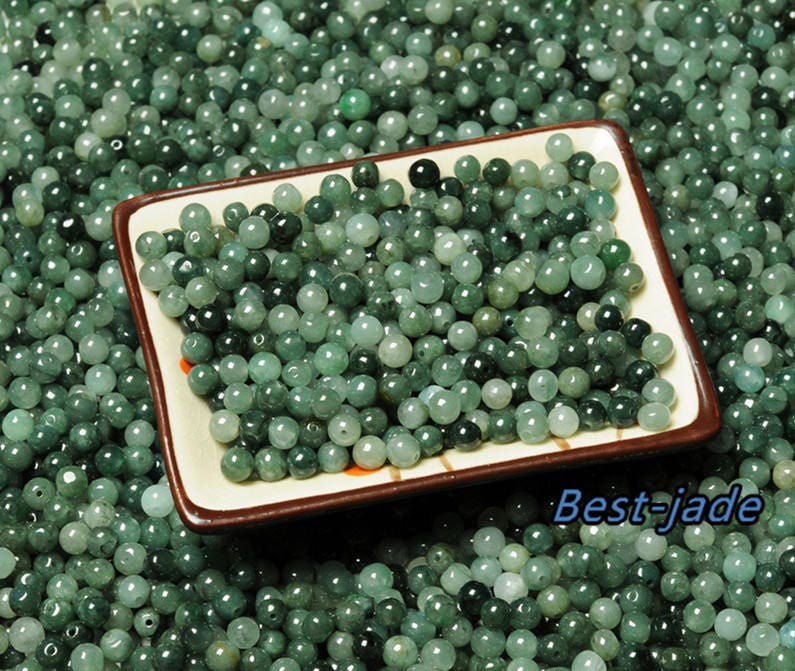 100Pcs 3mm~13mm Grade A jade Burma Jadeite Round Beads Gray jade DIY jewelry Grey jadeite bead