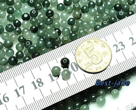 100Pcs 3mm~13mm Grade A jade Burma Jadeite Round Beads Gray jade DIY jewelry Grey jadeite bead