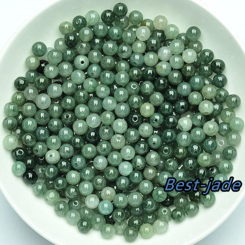 100Pcs 3mm~13mm Grade A jade Burma Jadeite Round Beads Gray jade DIY jewelry Grey jadeite bead