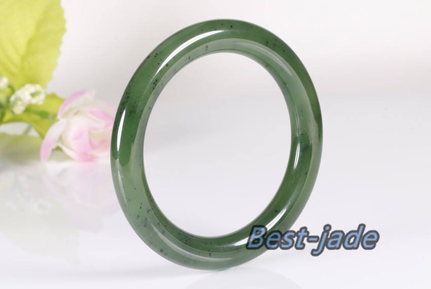 Canadian jasper 54mm Apple Green Natural Nephrite Jade Chain Hand LADY Bracelet Pounamu Maori Bangle schmuck Canadian Jade NZ jasper