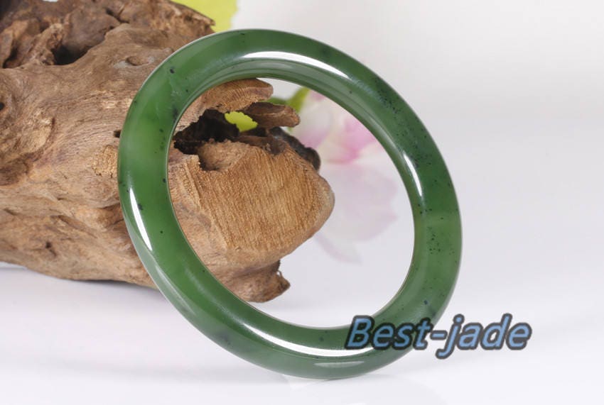 Canadian jasper 54mm Apple Green Natural Nephrite Jade Chain Hand LADY Bracelet Pounamu Maori Bangle schmuck Canadian Jade NZ jasper